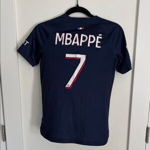 Nike Navy and Light Blue Dri-Fit Soccer Jersey